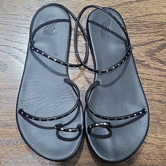 ANCIENT GREEK SANDALS | ASTRO Black Sandals - Picture 2 of 7